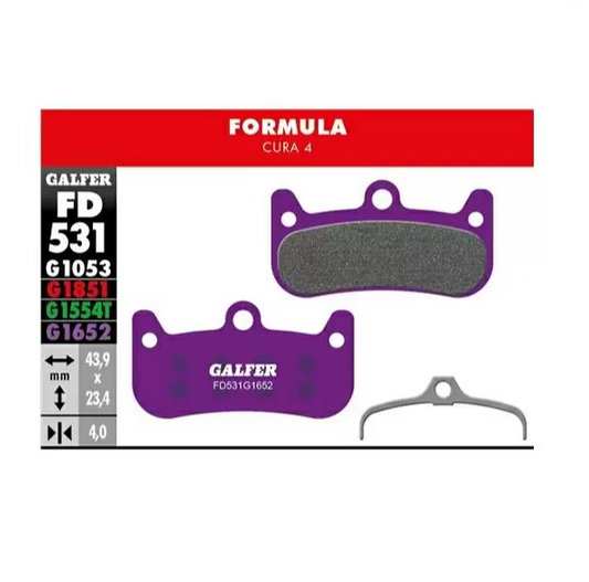 Totas de freno orgánicas Galfer FD531G1652 - Fórmula Cure 4